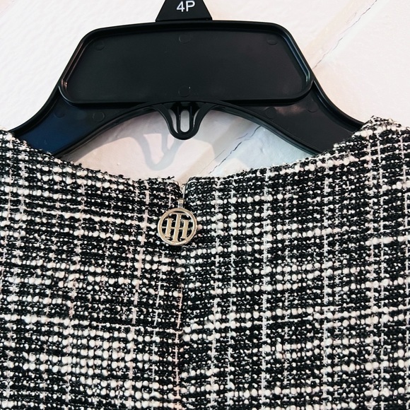 NWOT! Tommy Hilfiger Black & White Dress, Faux Wrap and Sleeveless - Picture 4 of 6